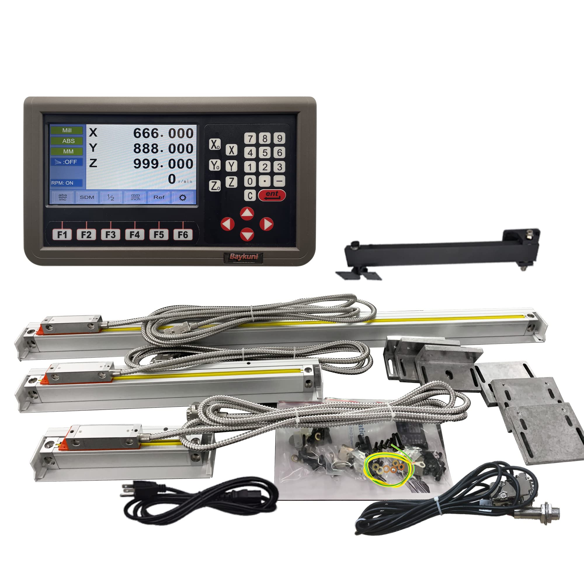 Bridgeport Mill 9 x 42 Table 3 Axis Metal Shell LCD DRO Digital